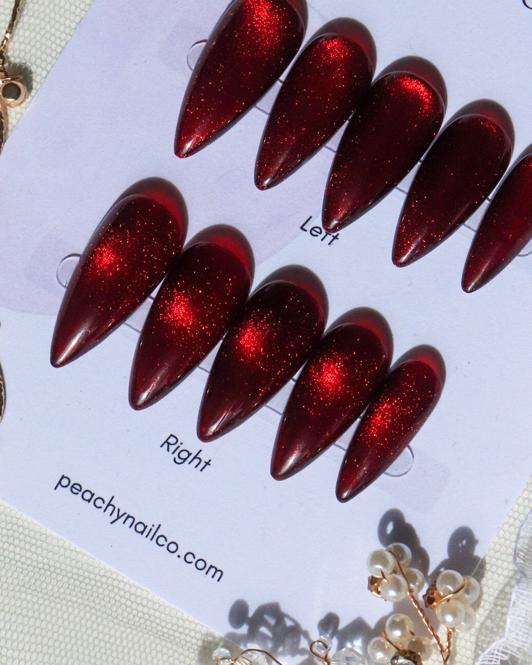 Ruby Cat Eye Light Chasing — Extra Short