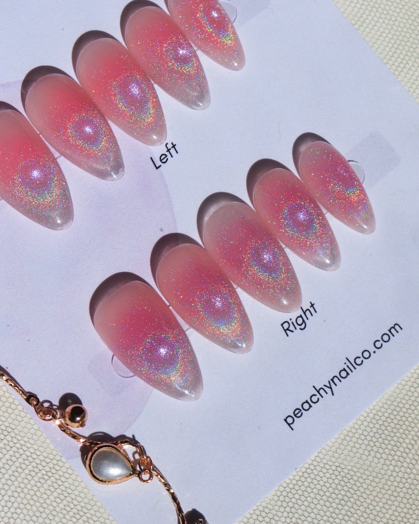 Hot Pink Blush Cat Eye Rainbow — Extra Short