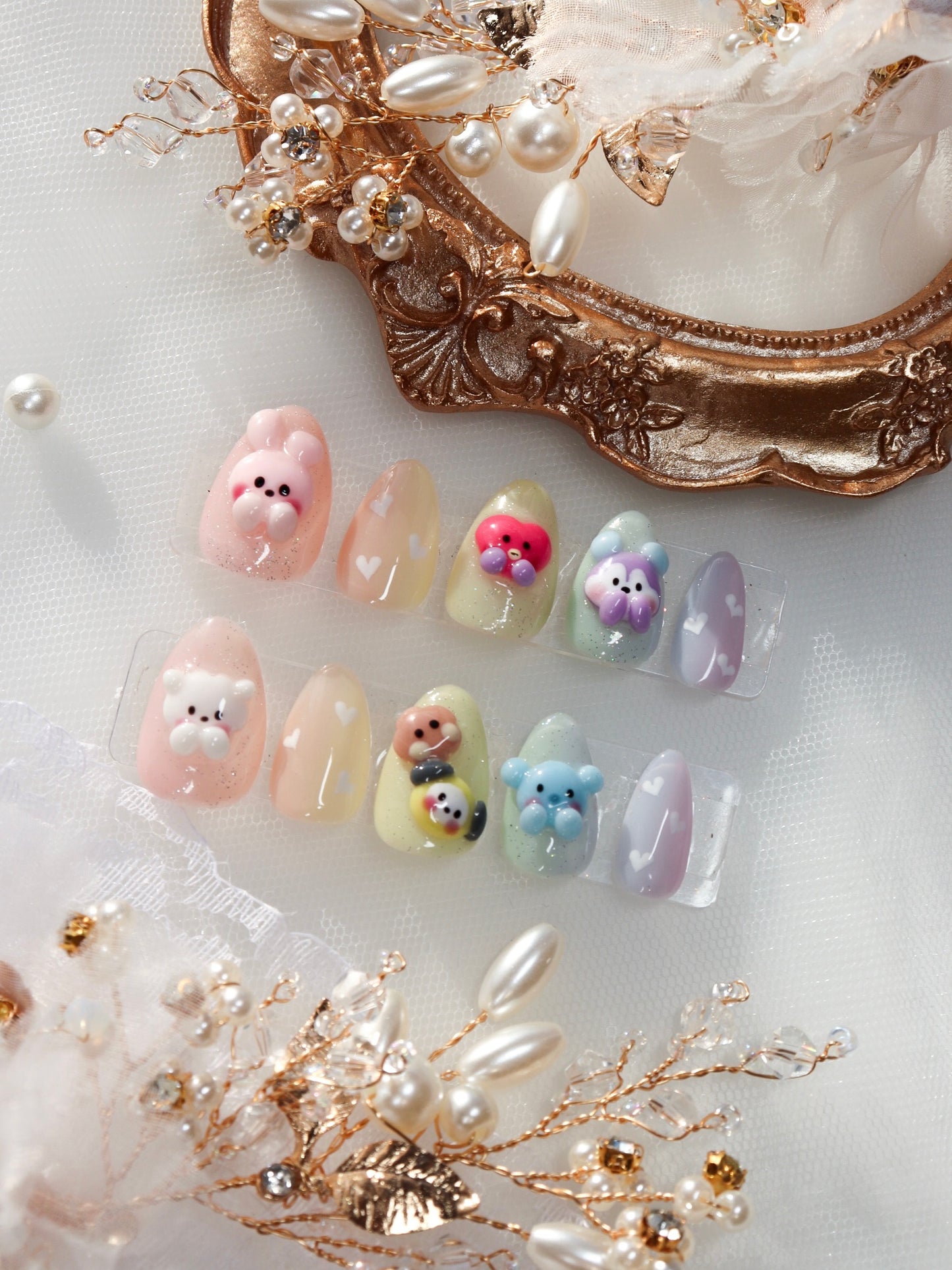 Pastel Rainbow Cuties — Extra Short