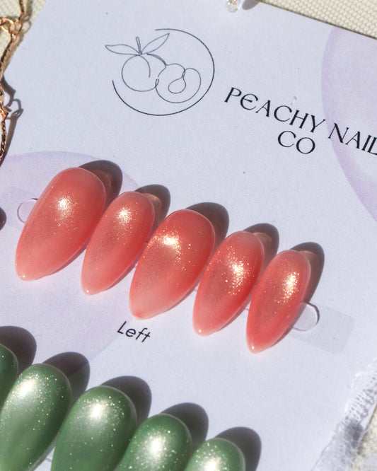 Peach Cat Eye Light Chasing — Extra Short