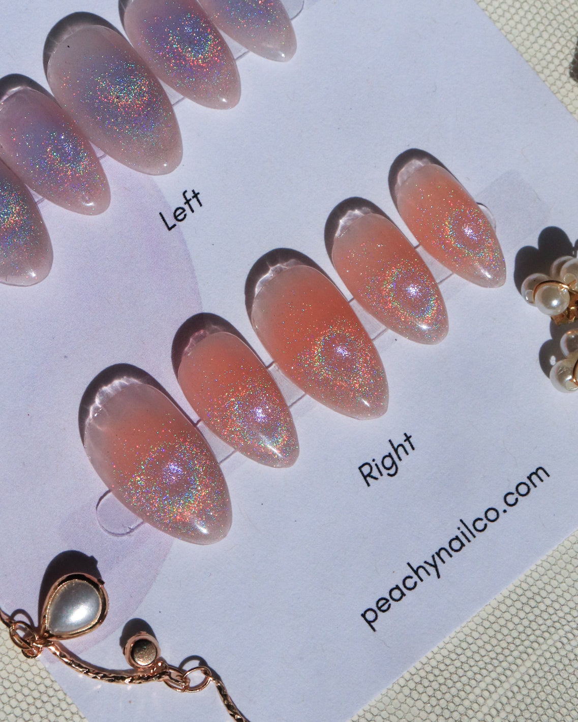 Peach Blush Cat Eye Rainbow — Extra Short