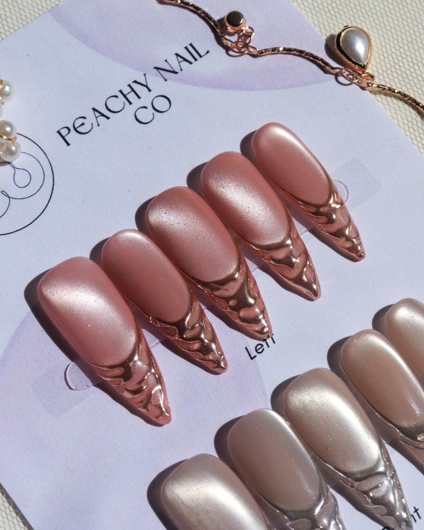 Rose Gold Pink Cat Eye French Tip