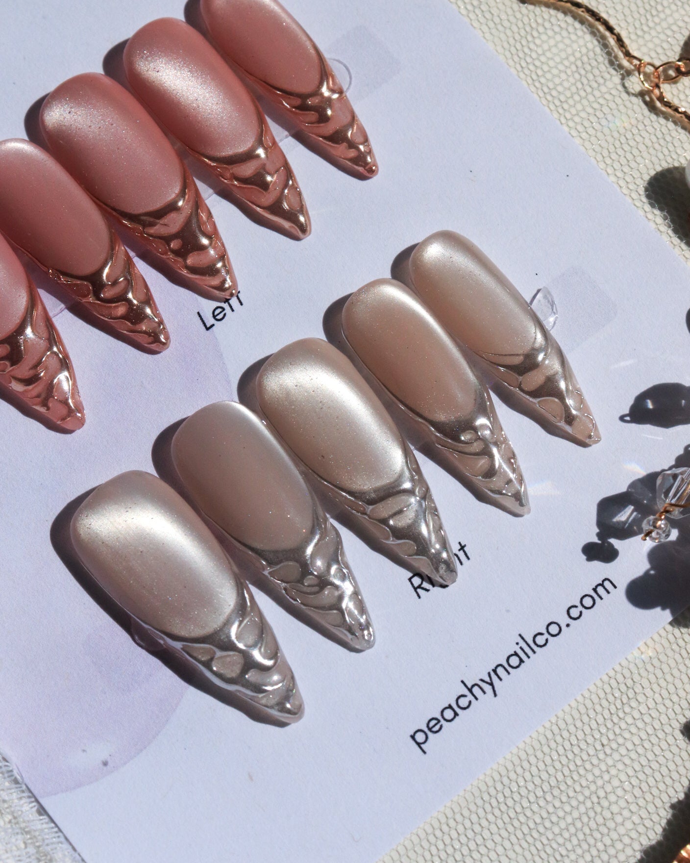 Silver Nude Cat Eye French Tip